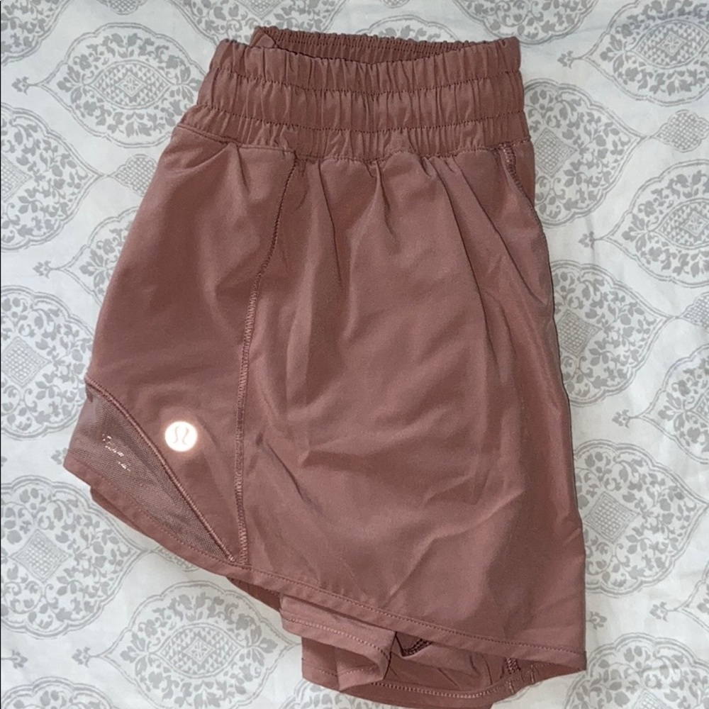 Pink lululemon shorts 2inch.